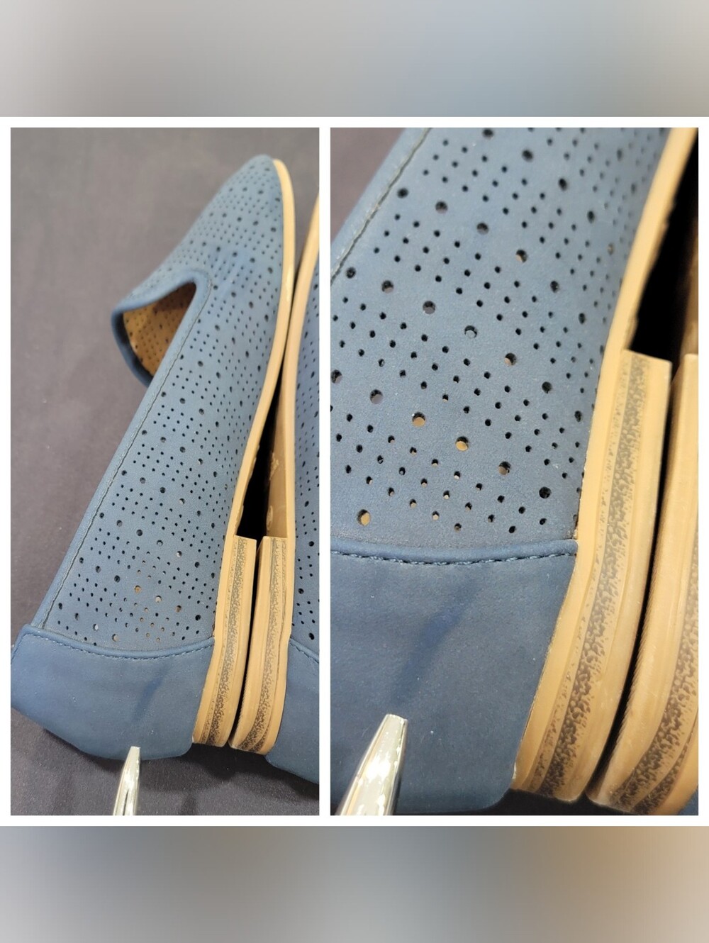 Alexis Bendel Preppy Perforated Comfort Loafers Blue Slip On Flats Women’s 8.5W - Picture 14 of 17